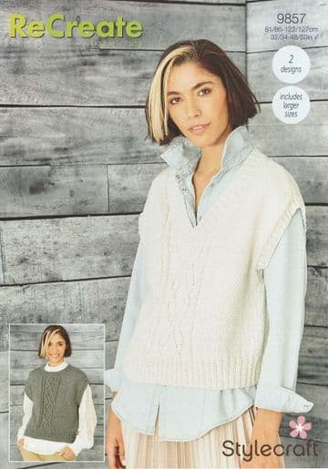 Stylecraft DK Knitting Pattern - 9857 Ladies Tank Tops