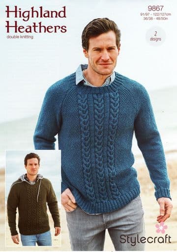 Stylecraft DK Knitting Pattern - 9867 Men's Sweaters