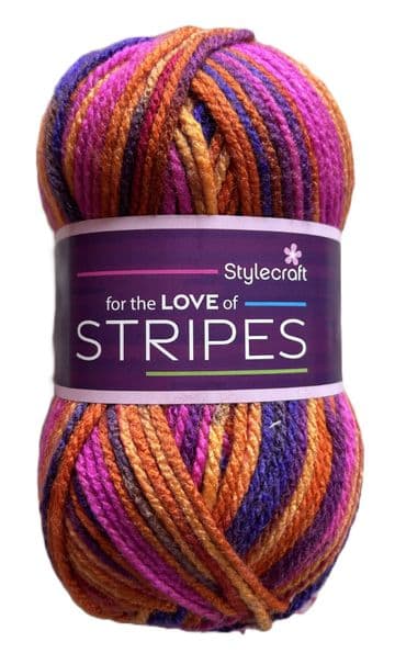Stylecraft 'For the Love of Stripes' Chunky 100g - 1967 Strawberry Daiquiri