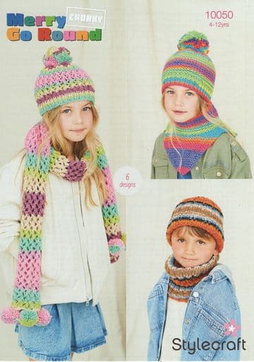 Stylecraft Merry Go Round Chunky Knitting Pattern - 10050 Children's Accessories