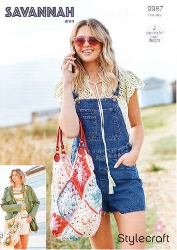Stylecraft Savannah Aran Crochet Pattern - 9987 Crochet Bags