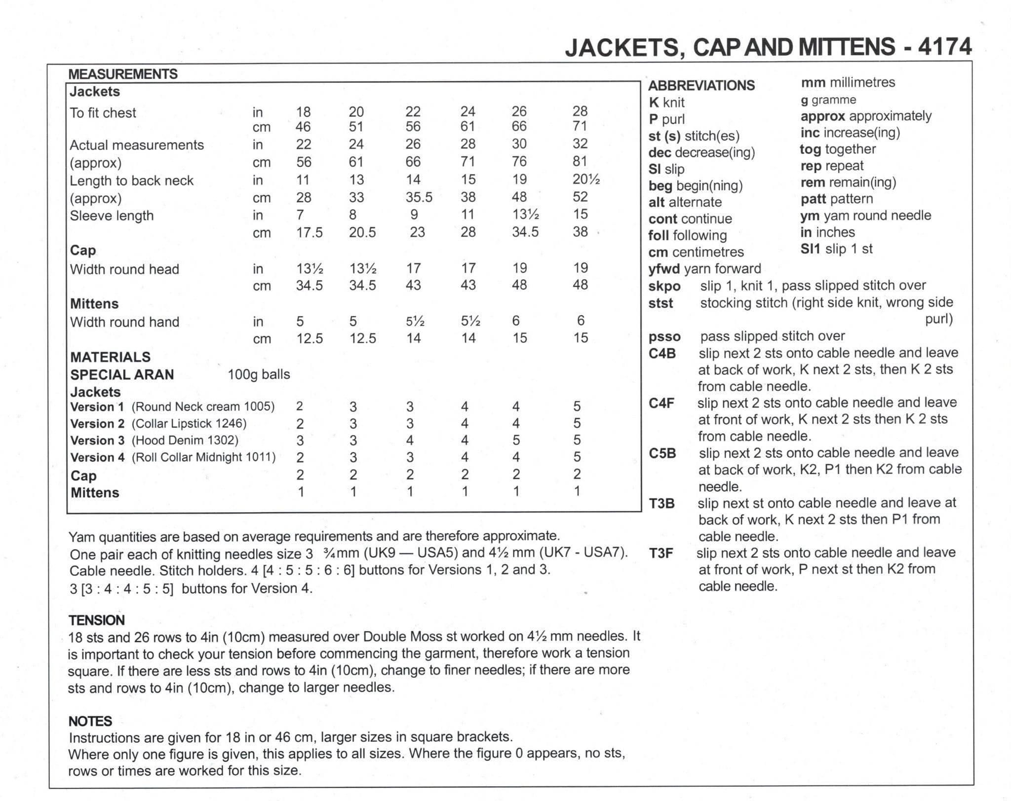 Stylecraft Special Aran Knitting Pattern - 4174 Children s Jackets Hat ...