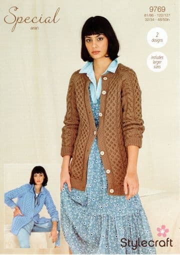 Stylecraft Special Aran Knitting Pattern - 9769 Ladies Cardigans