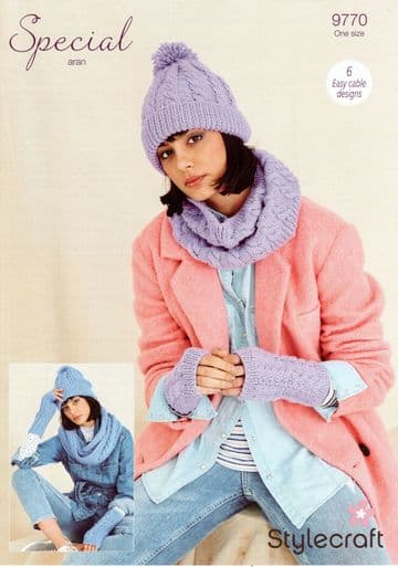 Stylecraft Special Aran Knitting Pattern - 9770 Ladies Accessories