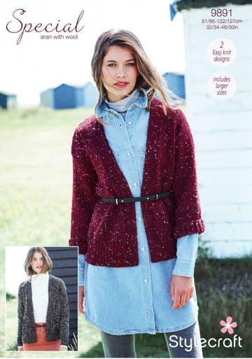 Stylecraft Special Aran Knitting Pattern - 9891 Ladies Cardigans