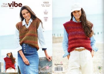Stylecraft Vibe Chunky Knitting Pattern - 10023 Ladies Tank Tops