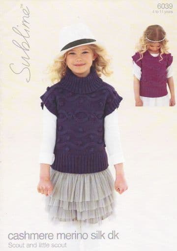 Sublime Cashmere Merino Silk DK Knitting Pattern - 6039 Scout & Little Scout