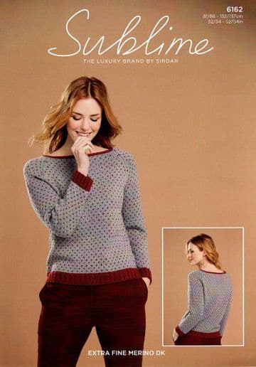 Sublime Extra Fine Merino DK - 6162 Sweater Knitting Pattern