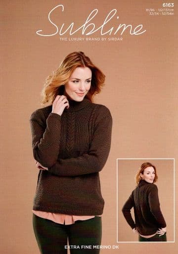 Sublime Extra Fine Merino DK - 6163 Sweater Knitting Pattern