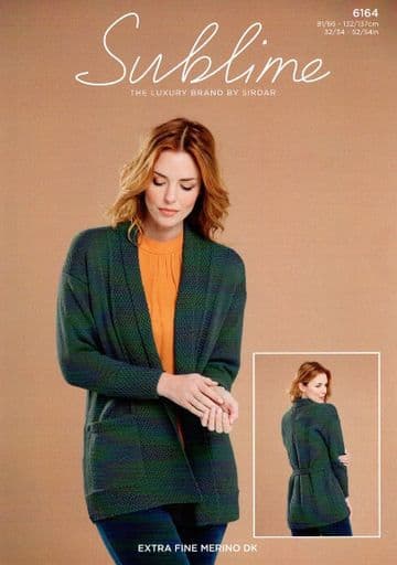 Sublime Extra Fine Merino DK - 6164 Cardigan Knitting Pattern