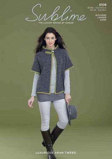 Sublime Luxurious Aran Tweed - 6108 Cape Knitting Pattern