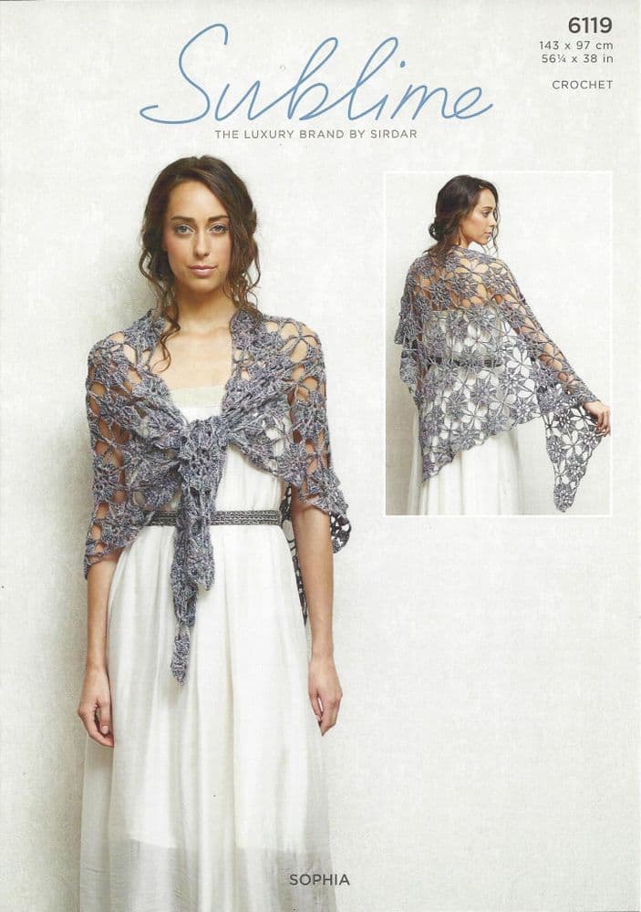 Sublime Crochet Patterns Sublime Sophia Double Knit - 6119 Shawl Crochet Pattern