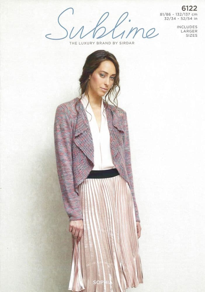 Sublime Sophia Double Knit - 6122 Jacket Knitting Pattern