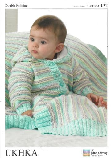 UKHKA 132 Knitting Pattern - Blanket & Jackets