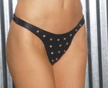 Beyond Dark Tanga In Pelle Con Borchie | L9206X