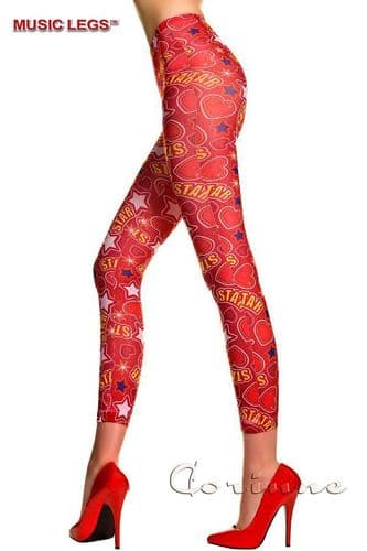 Chilirose Leggings Rossi Con Fantasia | ML-35647