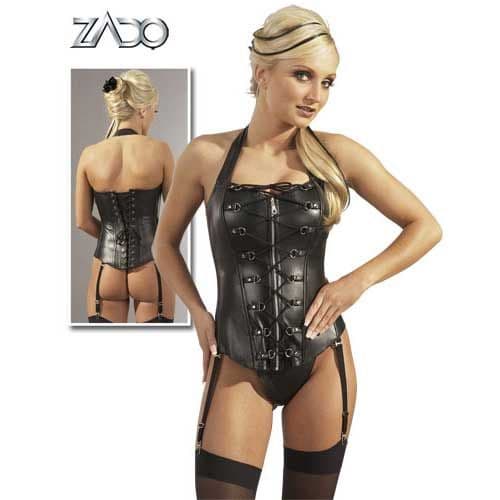 Corpetto & Perizoma in Cuoio Nero