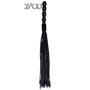 FRUSTA IN PELLE NERA CON DILDO E FRANGE