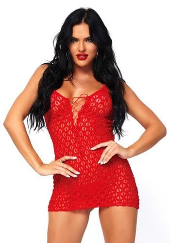 Leg Avenue Mini Abito Con Perizoma Rosso | LA8316