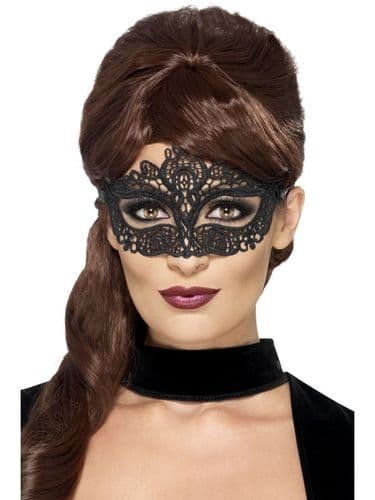 Maschera Per Occhi In Pizzo Filigrana Nera (44282)