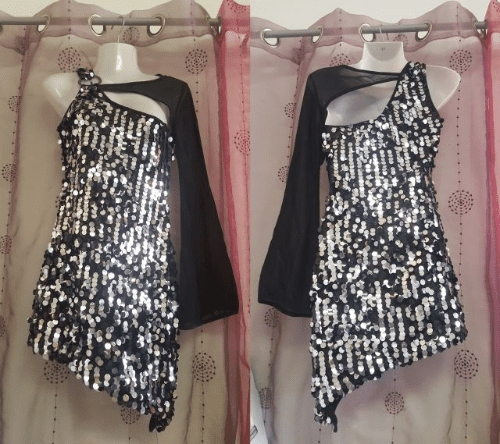 Mini abito nero con paillettes - Taglia Unica