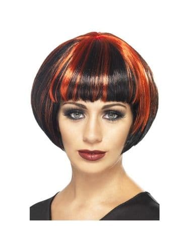 Parrucca Caschetto Nera e Rossa | 29964