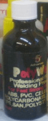 Polyweld, thick gap filling plastic cement glue for acrylic ,abs ,perspex ,lucite, model glue etc