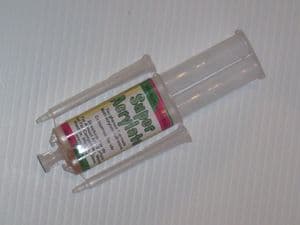 Methacrylate glue SuperAcrylate syringe ccomposite bonder adhesive plastic acrylic ABS perspex GRP Metal