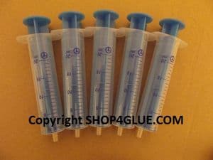 Syringes pack of 5 chemical resistant for chemicals glues paints solvents adhesive applicators 20ml
