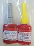 Threadlock for rc model car boat plane pack of 7ml of low strength blue and 7ml of high strength red