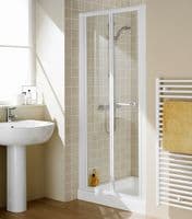 750MM SEMI-FRAMELESS BI-FOLD SHOWER DOOR (WHITE)