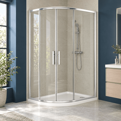Crown 1000mm x 800mm Offset Quadrant Corner Shower Enclosure