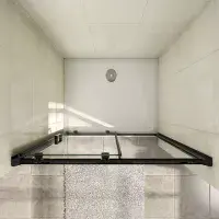 Crown 1100mm Sliding Shower Door Black 8mm