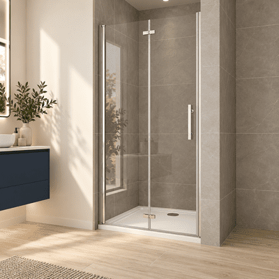 Crown 800mm Bi Fold Shower Door Frameless