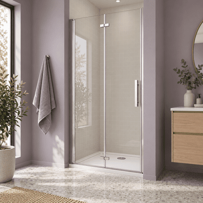 Crown 900mm Bi Fold Shower Door Frameless