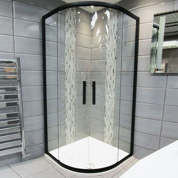 Crown 900mm Black Quadrant Shower Enclosure