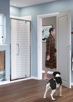 Lakes Semi- Frameless 1000mm Pivot Door