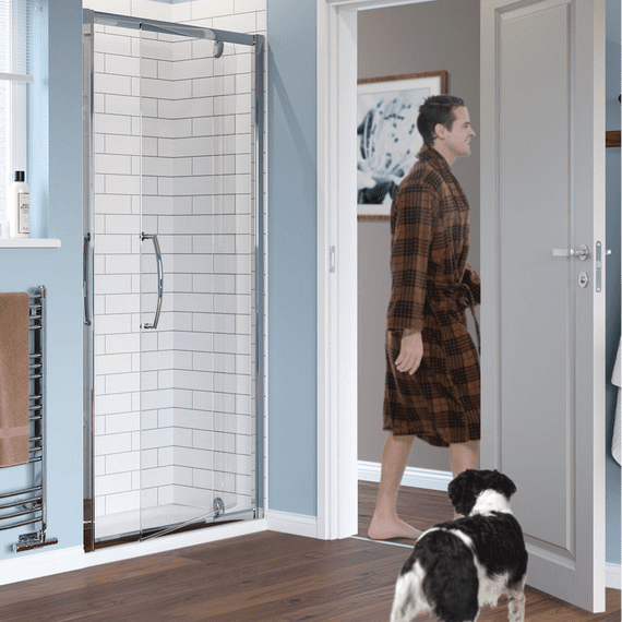 Lakes Semi- Frameless 1000mm Pivot Door