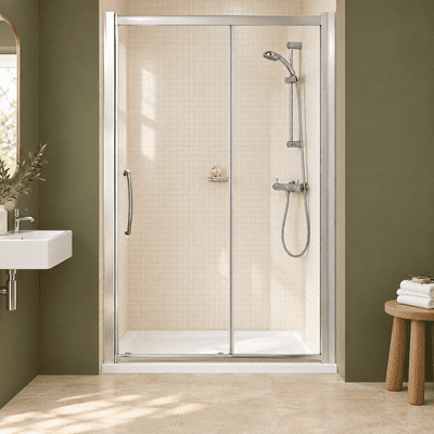 Lakes Semi Frameless 1000mm Slider Shower Door