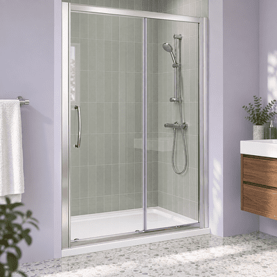 Lakes Semi Frameless 1100mm Slider Shower Door