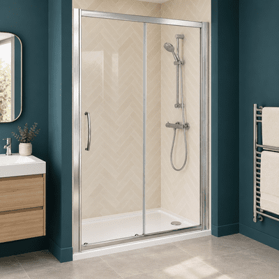 Lakes Semi Frameless 1200mm Slider Shower Door