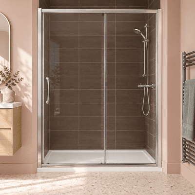 Lakes Semi Frameless 1400mm Slider Shower Door