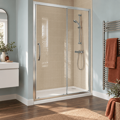 Lakes Semi Frameless 1500mm Slider Shower Door