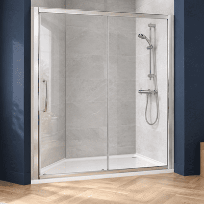 Lakes Semi Frameless 1600mm Slider Shower Door