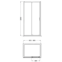 NUIE Ella 1000mm Sliding Shower Door