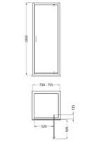 NUIE Ella 760mm Pivot Shower Door