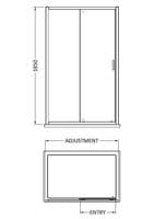 NUIE Ensky 1200mm Sliding Shower Door