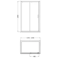 NUIE Lucie 1200mm Sliding Shower Door