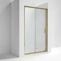 NUIE Rene 1200mm Sliding Shower Door Brushed Brass