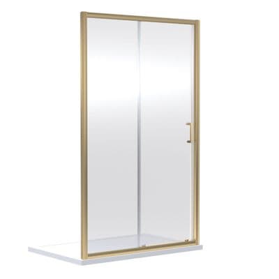 NUIE Rene 1200mm Sliding Shower Door Brushed Brass
